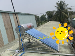 Hoàn thành bộ máy nước nóng NLMT NAGAKI 198L ở Hòa Tịnh, Tiền Giang